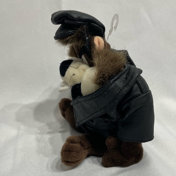 Warner Bros. 9” Taz Motorcycle Biker Beanie Plush Tazmanian Devil Looney Tunes - Picture 8 of 10
